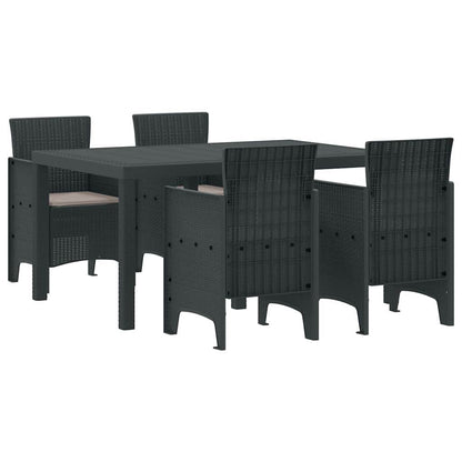 Garten Essgruppe 5 pcs Anthrazit Polt Rattan