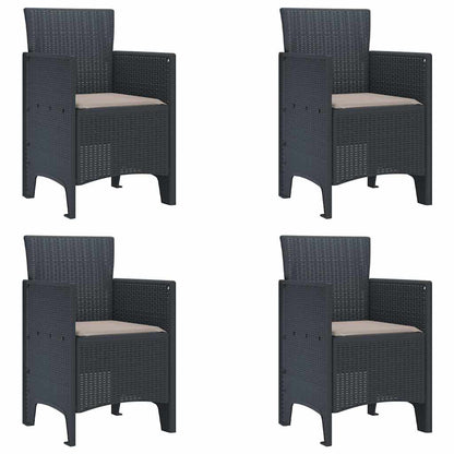 Garten Essgruppe 5 pcs Anthrazit Polt Rattan
