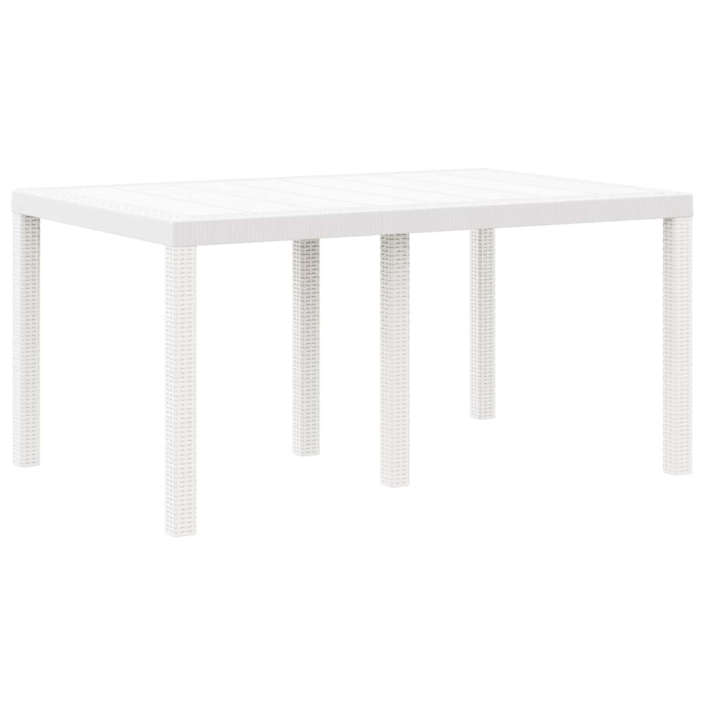Garten Essgruppe 5 pcs Weiß Polt Rattan