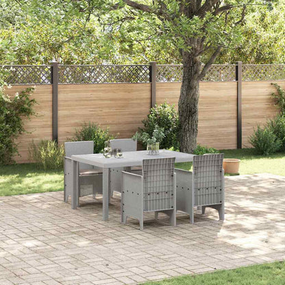Garten Essgruppe 5 pcs Hellgrau Polt Rattan