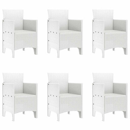 Garten Essgruppe 7 pcs Weiß Polt Rattan