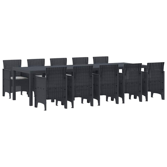 Garten Esszimmer Set mit Kissen 11 pcs Anthrazit und Hellgrau