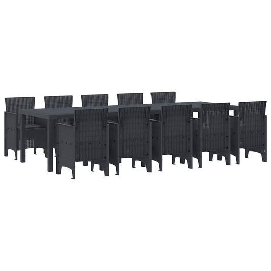 Garten Esszimmer Set mit Kissen mit Kissen 11 pcs Anthrazit
