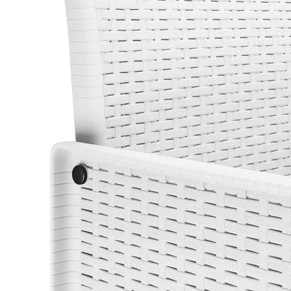 Garten Essgruppe 11 pcs Weiß und Taupe Kunststoff-Rattan