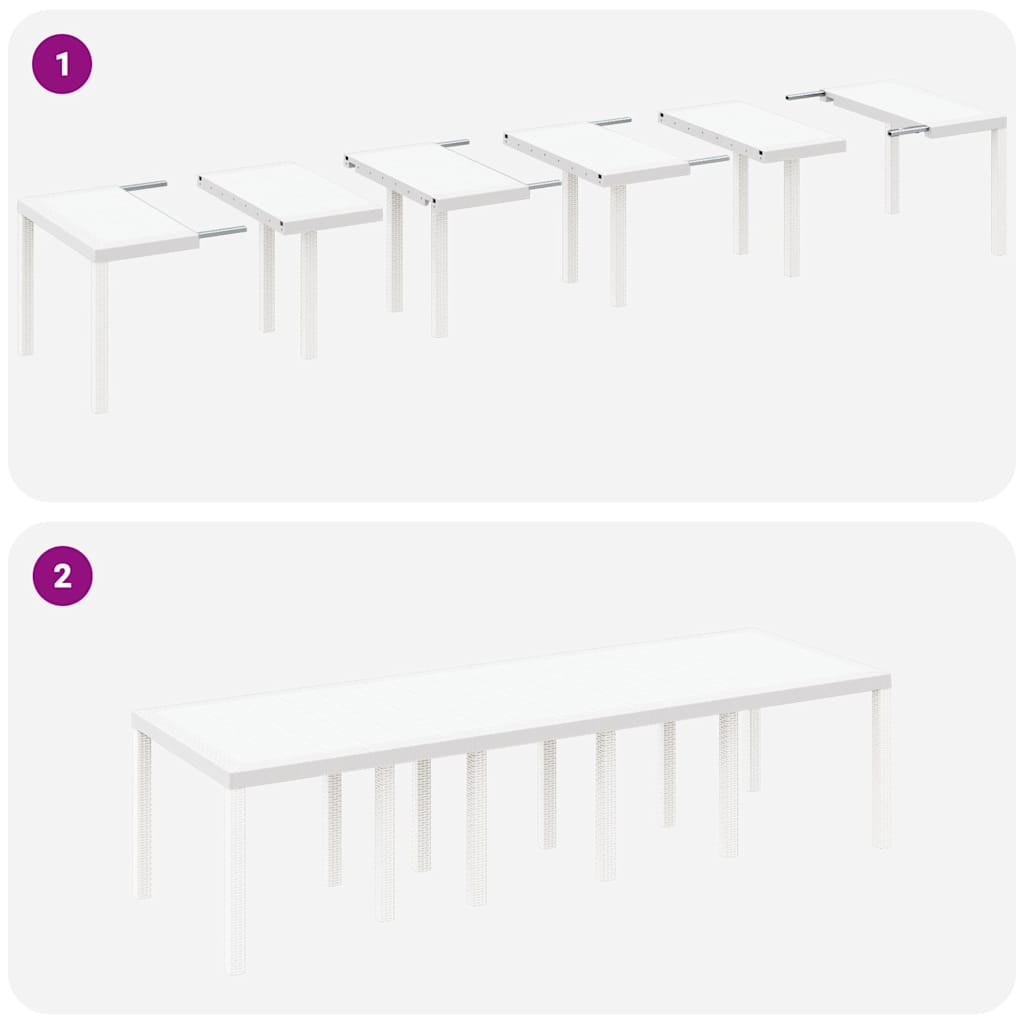 Garten Essgruppe 11 pcs Weiß und Taupe Kunststoff-Rattan