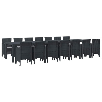 Garten Essgruppe 15 pcs Anthrazit Polt Rattan