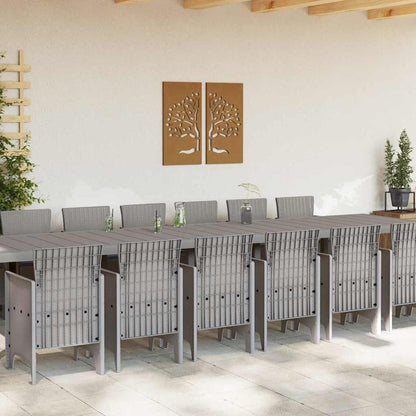 Garten Essgruppe 15 pcs Hellgrau Polt Rattan