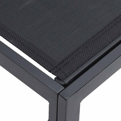 Garten-Sofa-Set mit Kissen 9 pcs Schwarz Aluminium
