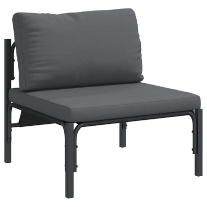 Garten-Sofa-Set mit Kissen 6 pcs Anthrazit Stahl & Stoff