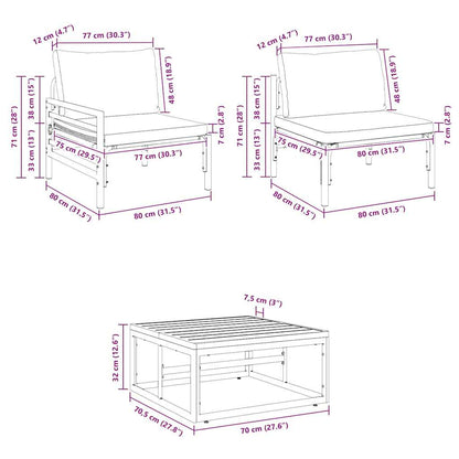 Garten-Sofa-Set mit Kissen 6 pcs Anthrazit Stahl & Stoff