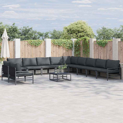 Garten-Sofa-Set 11 pcs Anthrazit Stahl