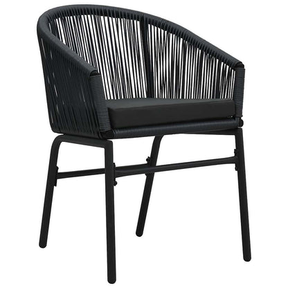 Garten Essgruppe 5 pcs Schwarz Poly Rattan