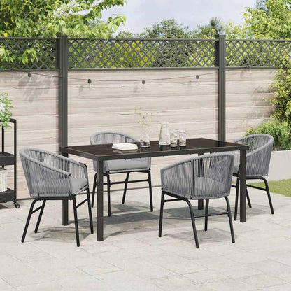 Garten Essgruppe 5 pcs Grau Poly Rattan