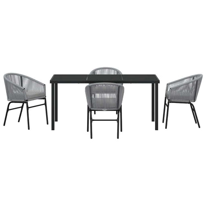 Garten Essgruppe 5 pcs Grau Poly Rattan