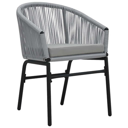 Garten Essgruppe 7 pcs Grau Poly Rattan