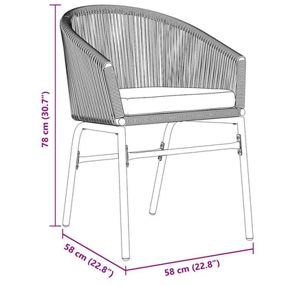 Garten Essgruppe 7 pcs Grau Poly Rattan