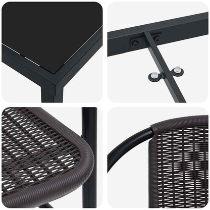 Garten Essgruppe 5 pcs Schwarz Poly Rattan