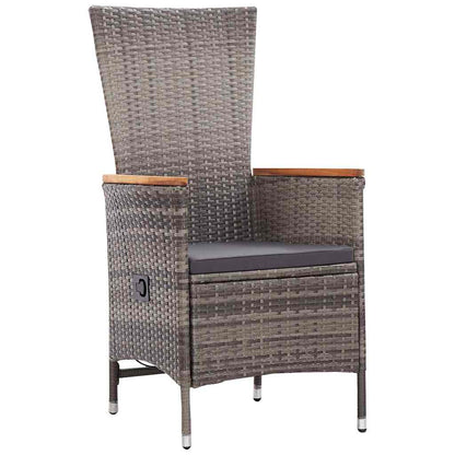 Garten Essgruppe mit Kissen 3 pcs Grau Poly Rattan