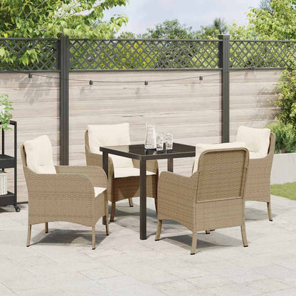 Garten Essgruppe mit Kissen 5 pcs Beige Poly Rattan
