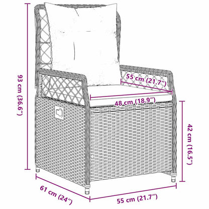 Garten Essgruppe 5 pcs Braun Poly-Rattan