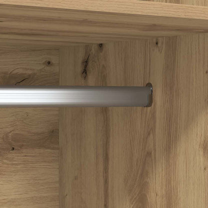 Kleiderschrank mit Regal Eiche handwerklich Holzwerkstoff