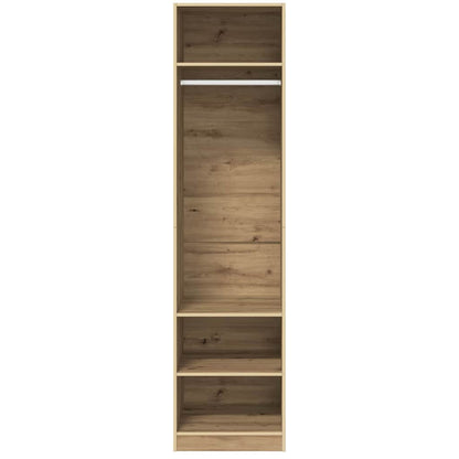 Kleiderschrank mit Regal Eiche handwerklich Holzwerkstoff