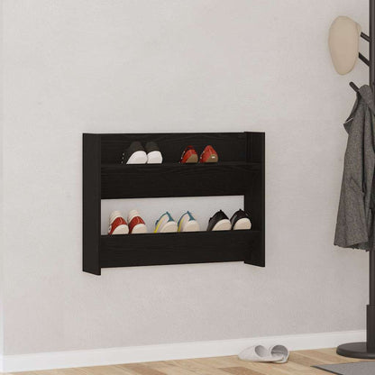 Wandschuhschränke mit Regal Schwarze Eiche Holzwerkstoff