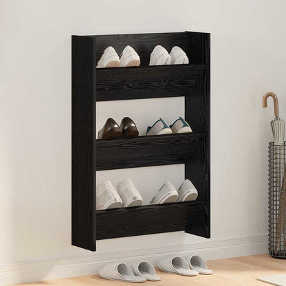 Wandschuhschränke mit Regal Schwarze Eiche Holzwerkstoff