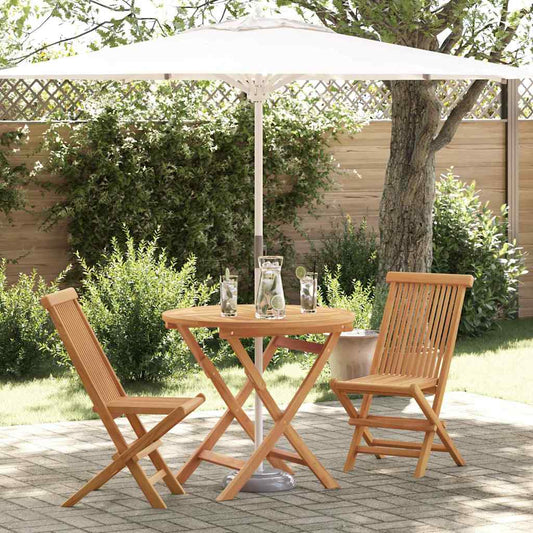 Garten-Essgruppe 2 pcs Braun Teak-Massivholz