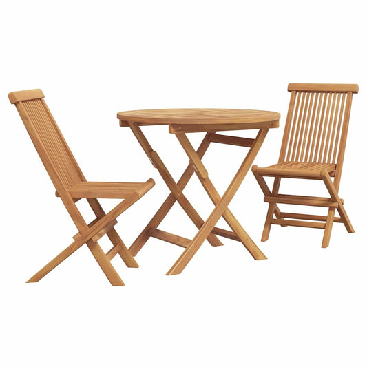 Garten-Essgruppe 2 pcs Braun Teak-Massivholz