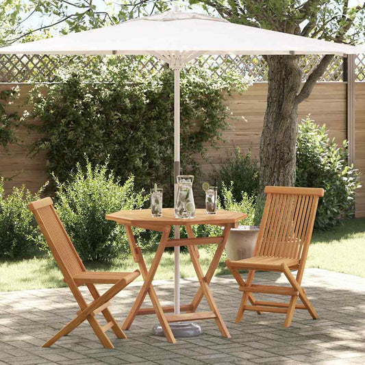 Garten-Essgruppe 2 pcs Braun Teak-Massivholz
