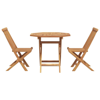 Garten-Essgruppe 2 pcs Braun Teak-Massivholz