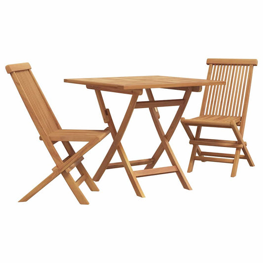Garten-Essgruppe 2 pcs Braun Teak-Massivholz