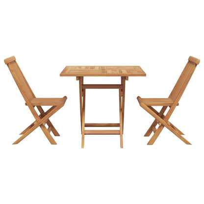 Garten-Essgruppe 2 pcs Braun Teak-Massivholz
