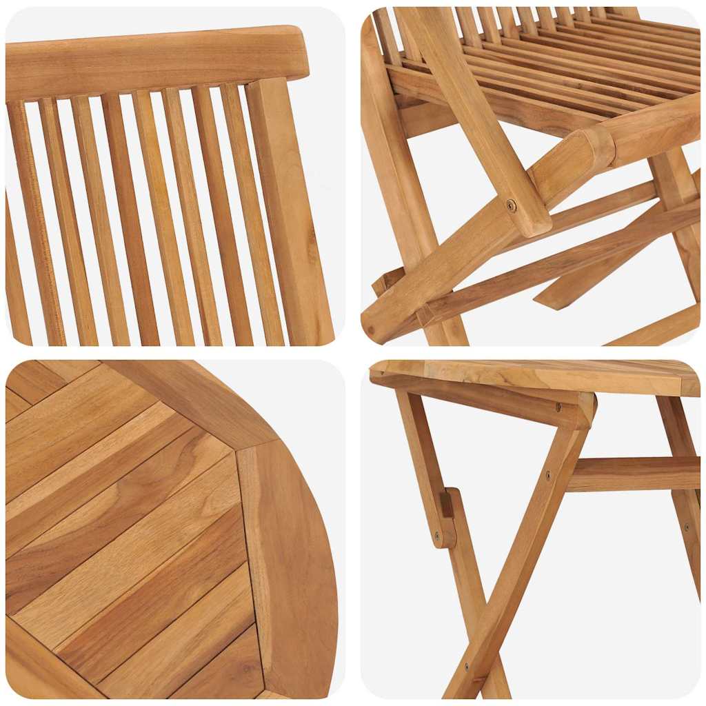 Garten Essgruppe 2 pcs Braun Teak-Massivholz