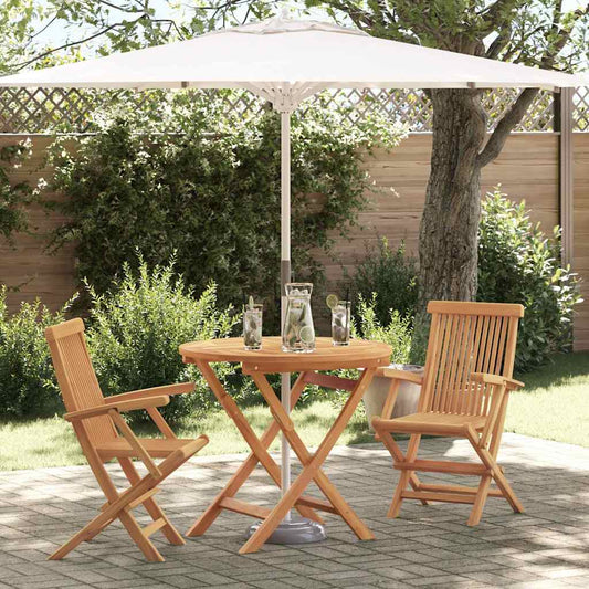 Garten Essgruppe 2 pcs Braun Teak-Massivholz