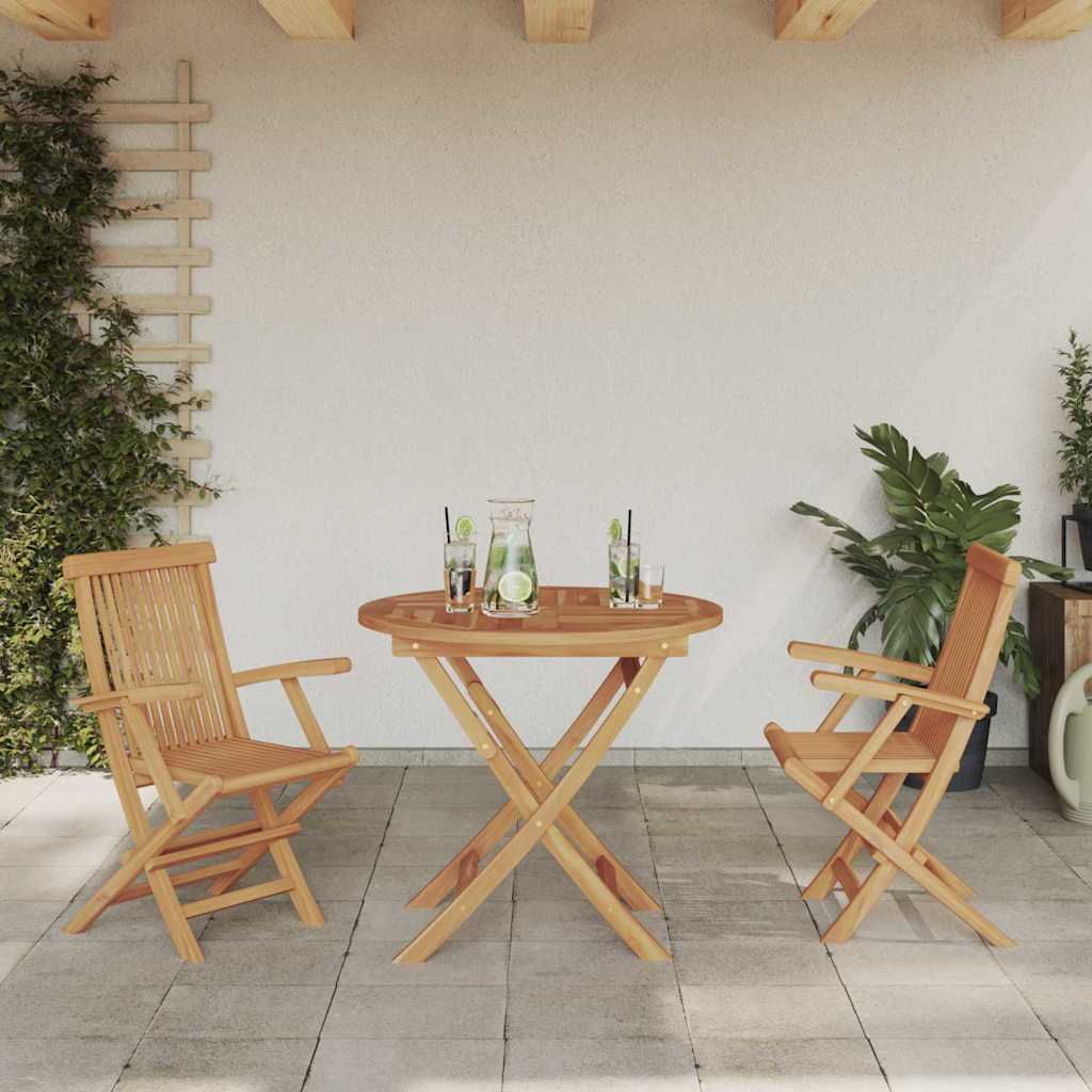 Garten Essgruppe 2 pcs Braun Teak-Massivholz