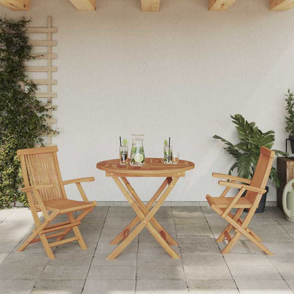 Garten Essgruppe 2 pcs Braun Teak-Massivholz