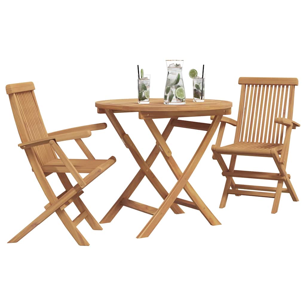 Garten Essgruppe 2 pcs Braun Teak-Massivholz