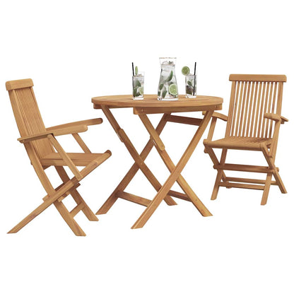 Garten Essgruppe 2 pcs Braun Teak-Massivholz