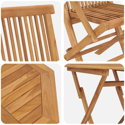 Garten-Essgruppe 2 pcs Braun Teak-Massivholz