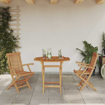 Garten-Essgruppe 2 pcs Braun Teak-Massivholz