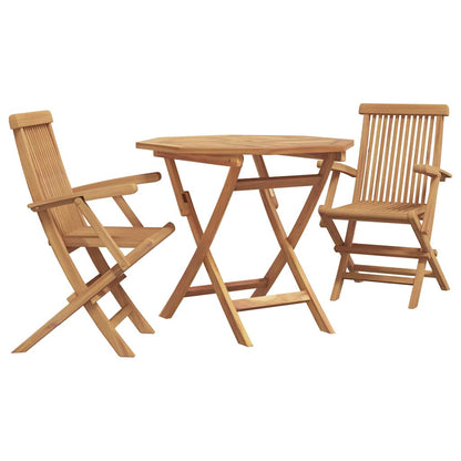 Garten-Essgruppe 2 pcs Braun Teak-Massivholz