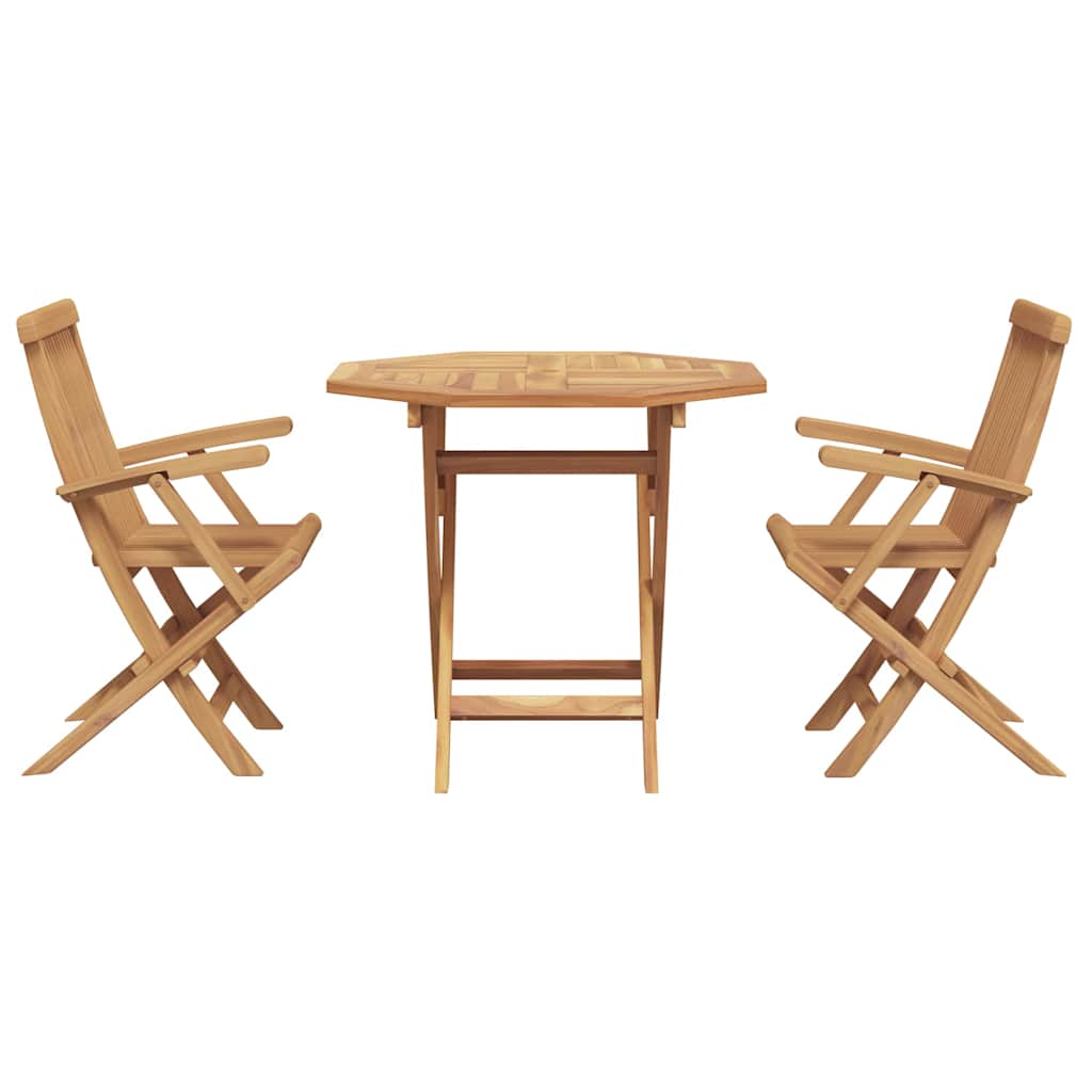 Garten-Essgruppe 2 pcs Braun Teak-Massivholz