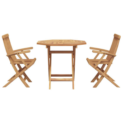 Garten-Essgruppe 2 pcs Braun Teak-Massivholz
