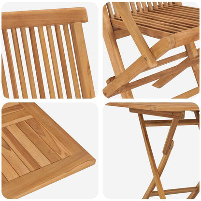 Garten-Essgruppe 2 pcs Braun Teak-Massivholz