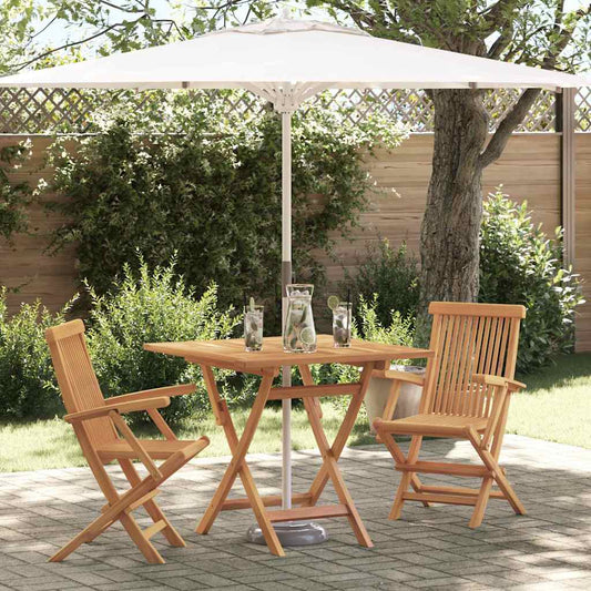 Garten-Essgruppe 2 pcs Braun Teak-Massivholz
