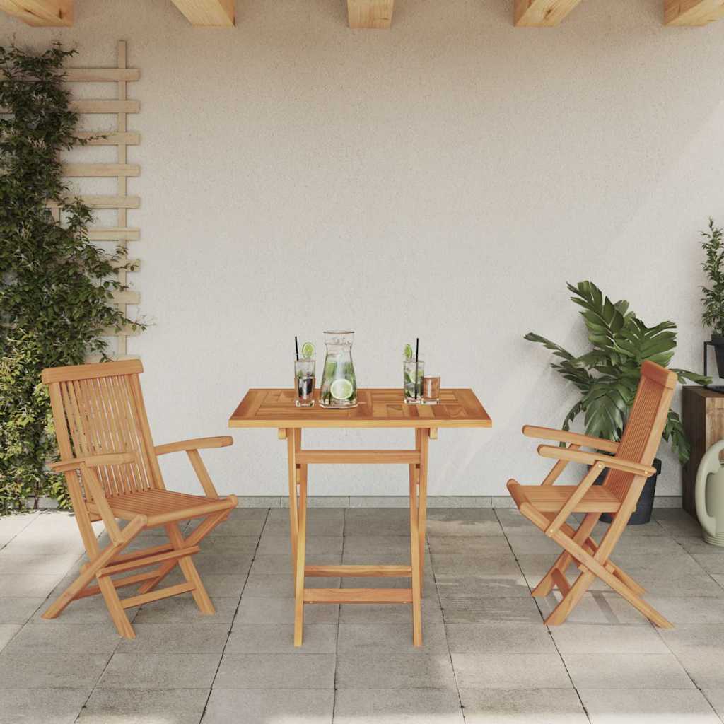 Garten-Essgruppe 2 pcs Braun Teak-Massivholz