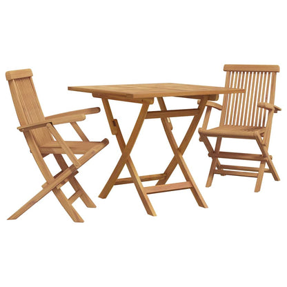 Garten-Essgruppe 2 pcs Braun Teak-Massivholz