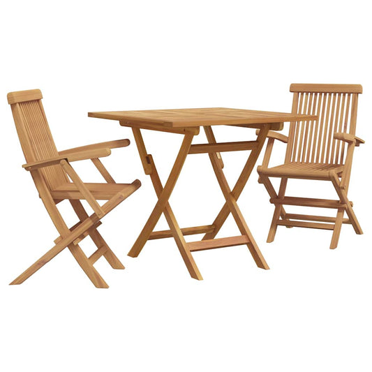 Garten-Essgruppe 2 pcs Braun Teak-Massivholz